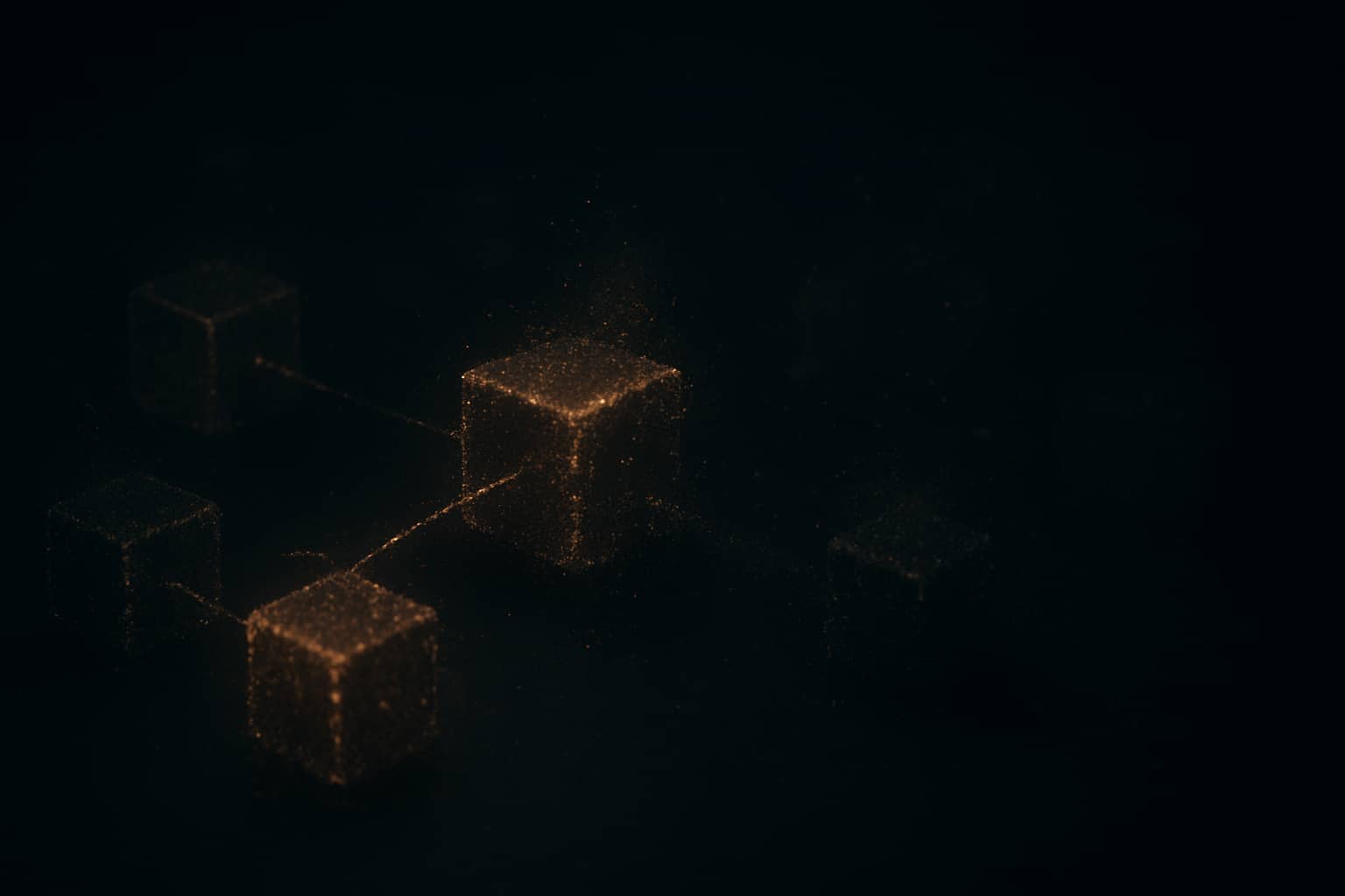 Abstract digital illustration of a fading blockchain network representing a crypto project shutdown
