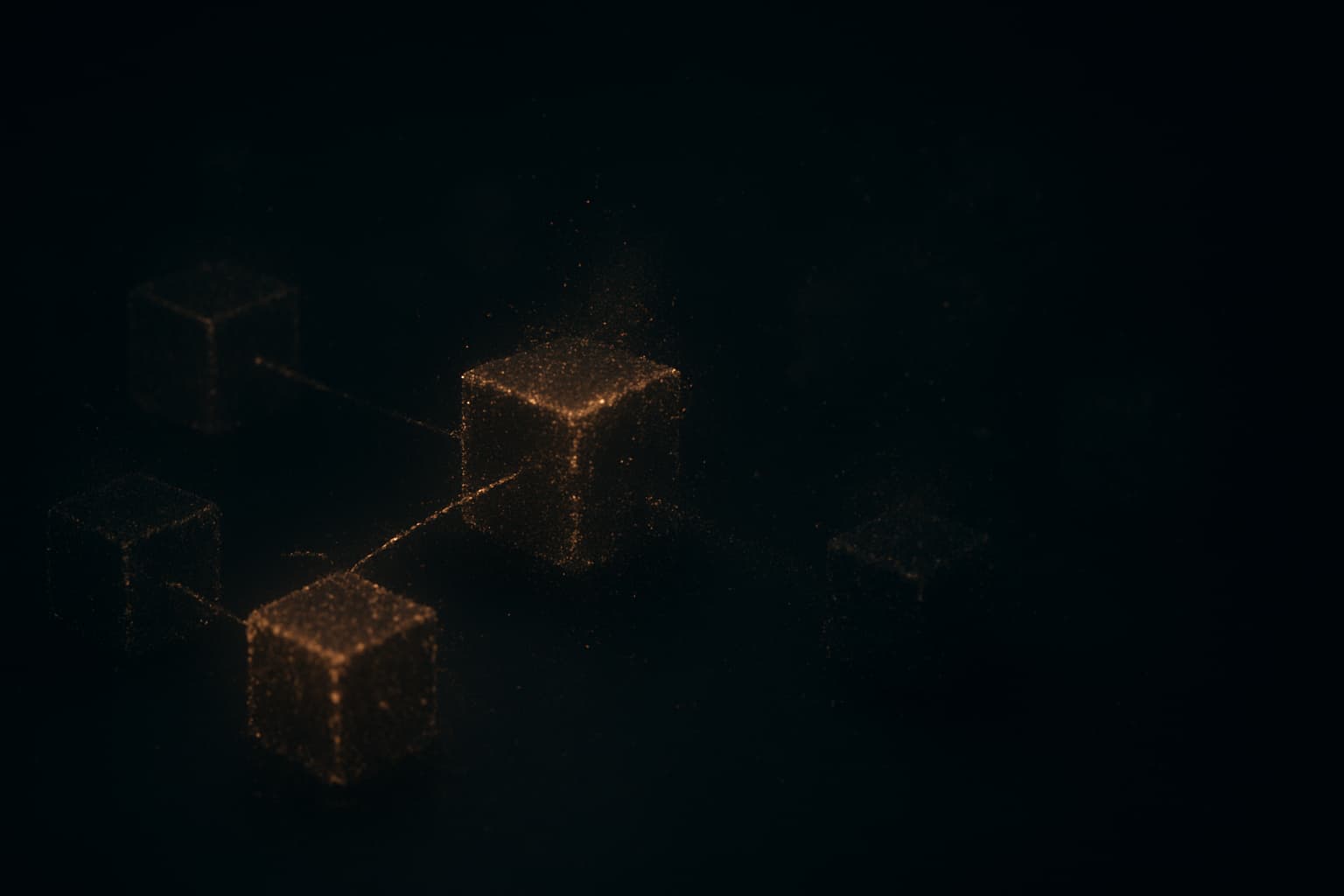 Abstract digital illustration of a fading blockchain network representing a crypto project shutdown