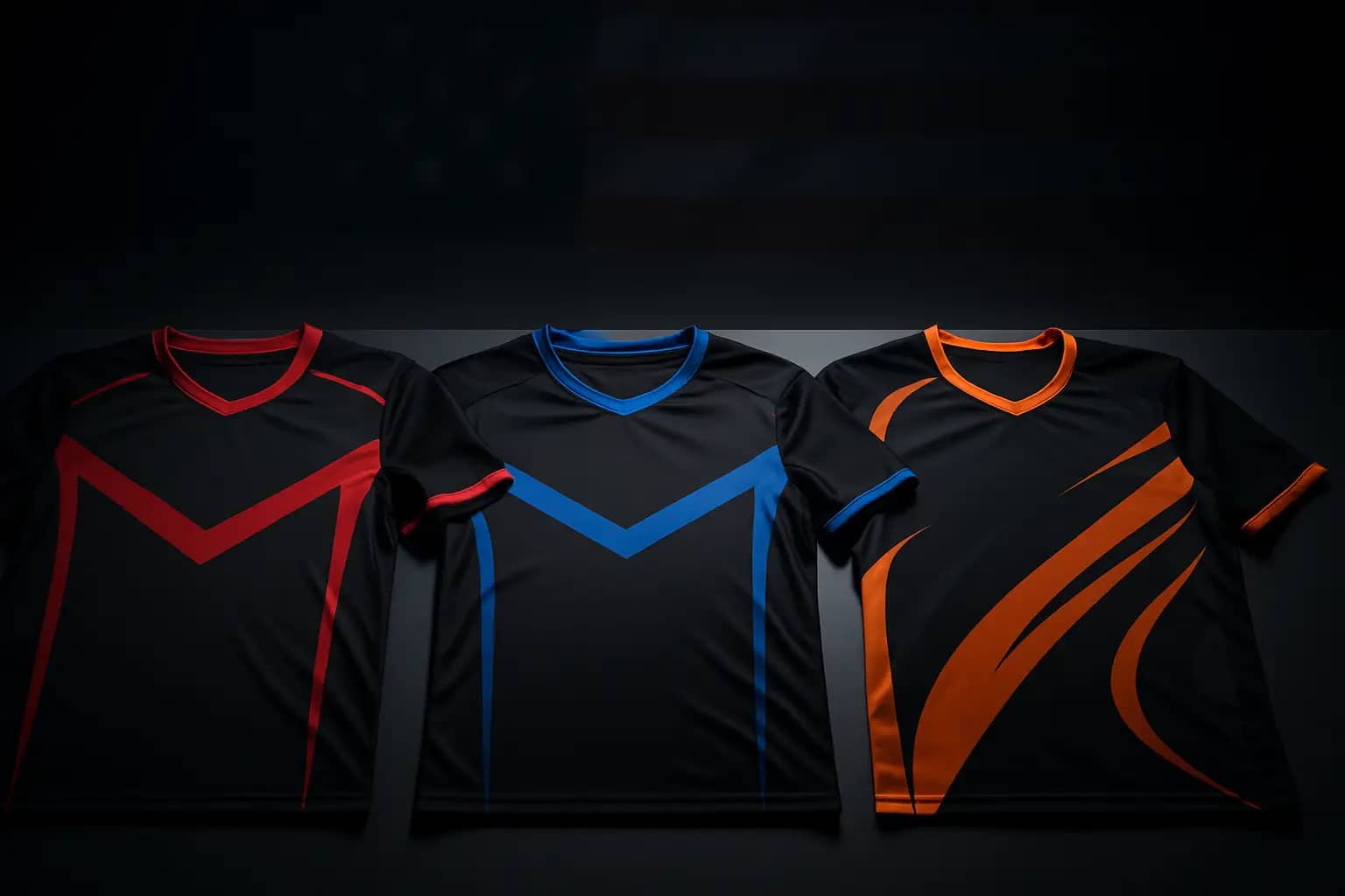 Three esports team jerseys displayed side by side representing a national partnership announcement