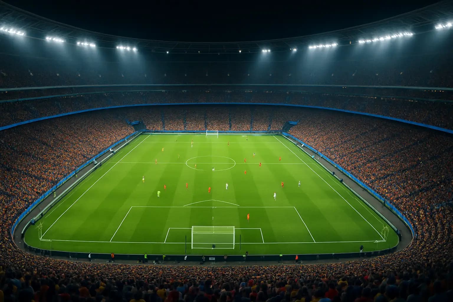 Football stadium filled with fans during a World Cup 2026 opening matchday fixture