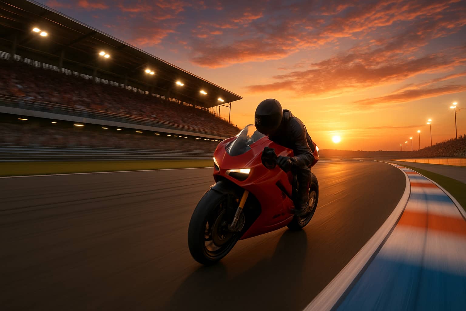 MotoGP prototype motorcycle racing on a Grand Prix circuit