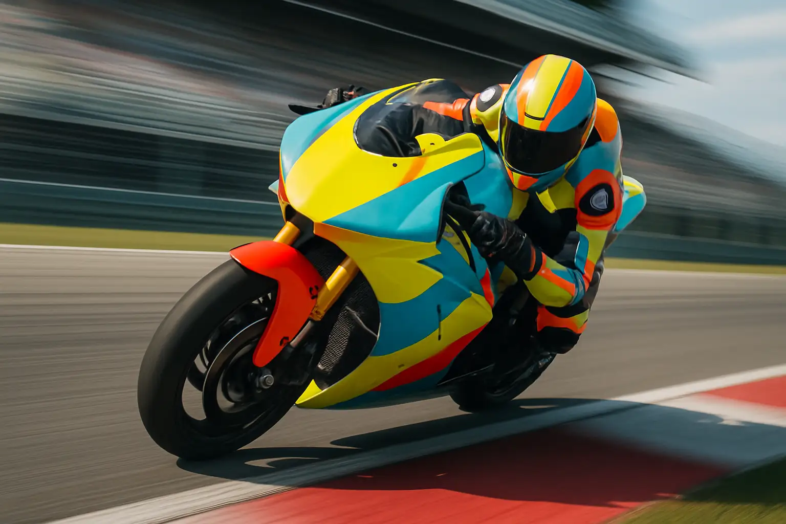MotoGP prototype motorcycle racing at speed on a circuit