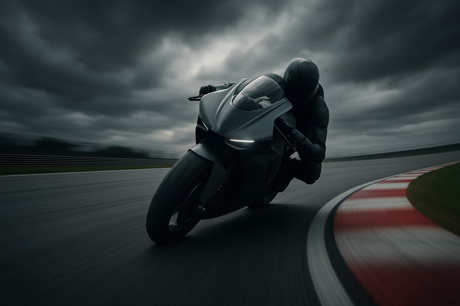MotoGP prototype motorcycle racing on a circuit at high speed